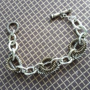Chain linked braclet, silver & gold toned metal from Macys NWOT